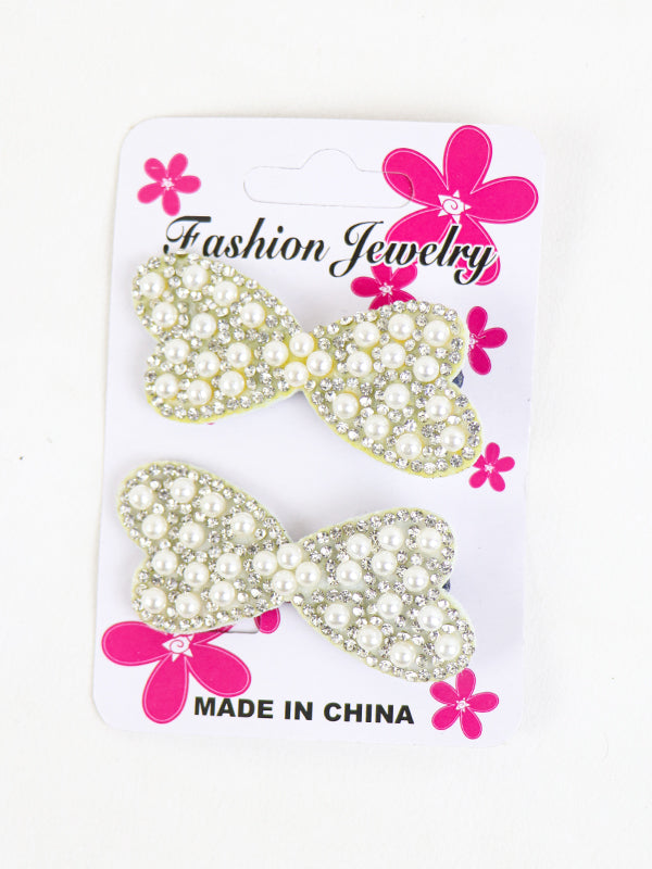 Pack Of 2 Hair Clip For Girls Multidesign White
