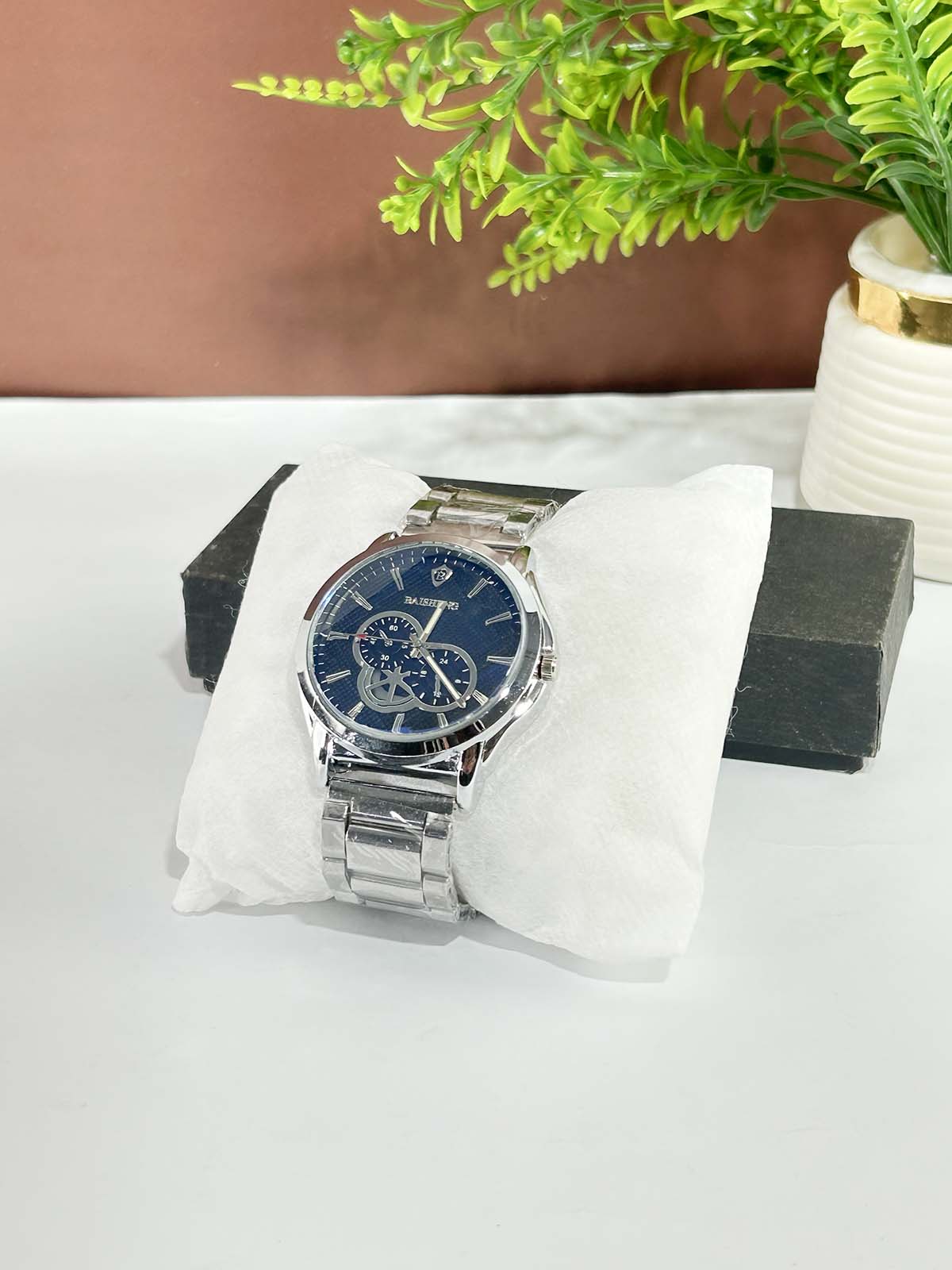 Silver Stainless Steel Watch For Men MW204
