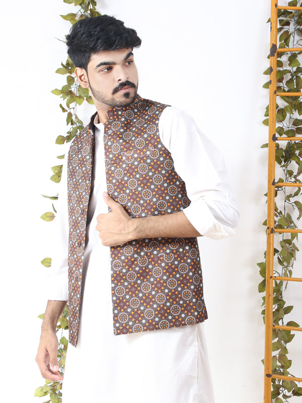 Jamawar on sale waistcoat black