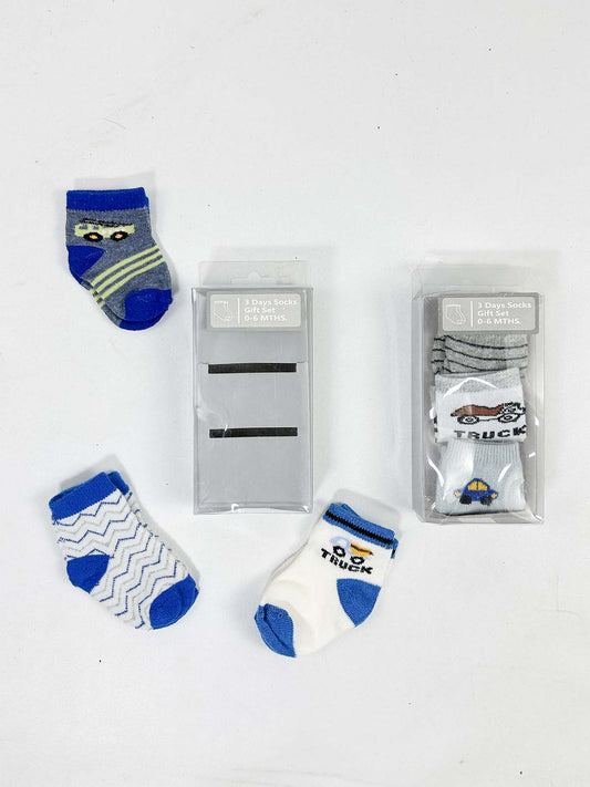 0 Mth - 6 Mth Pack Of 3 Socks for Newborn - Multicolor NBC42