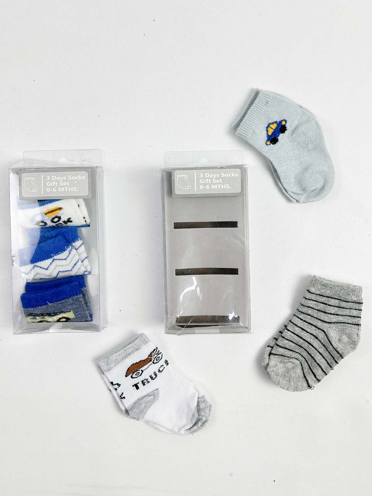 0 Mth - 6 Mth Pack Of 3 Socks for Newborn - Multicolor NBC42
