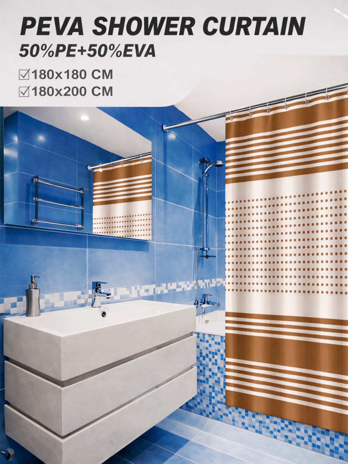 Peva Shower Curtain 180x200 CM BT23