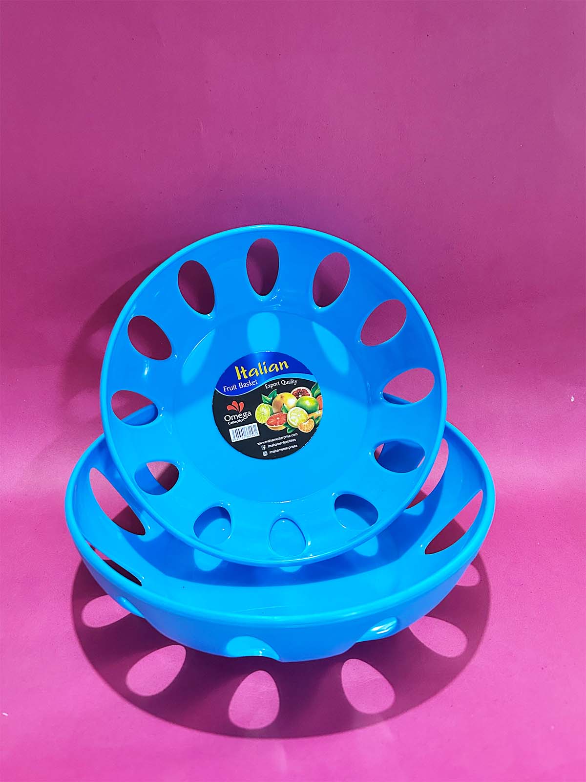 2Pc Italian Fruit Basket Blue WTB35