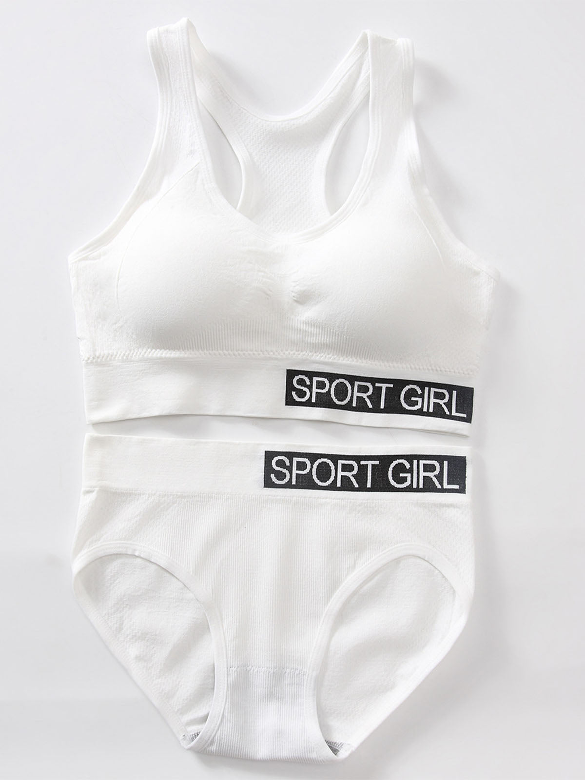 Seamless White Padded Bra Panty Lingerie Set for Girls and Women LB52