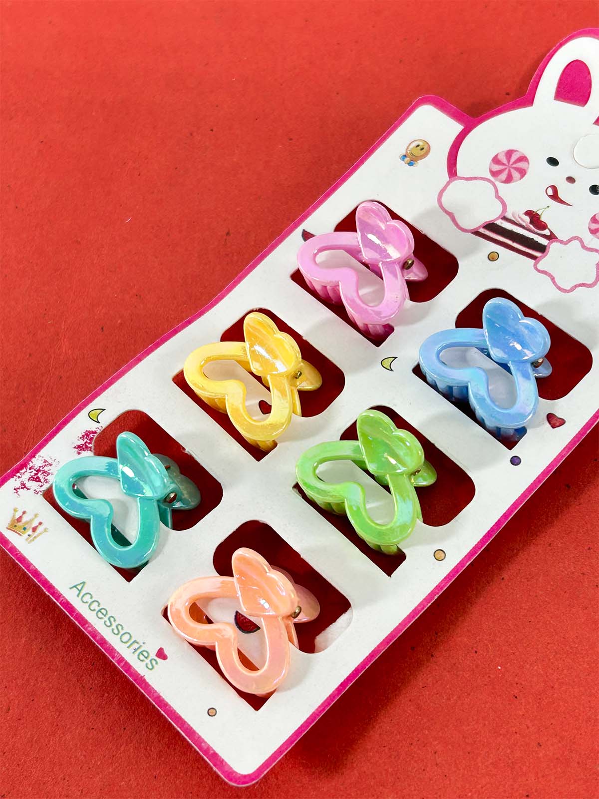 Pack Of 6 Multicolor Hair Clips For Girls GHC80
