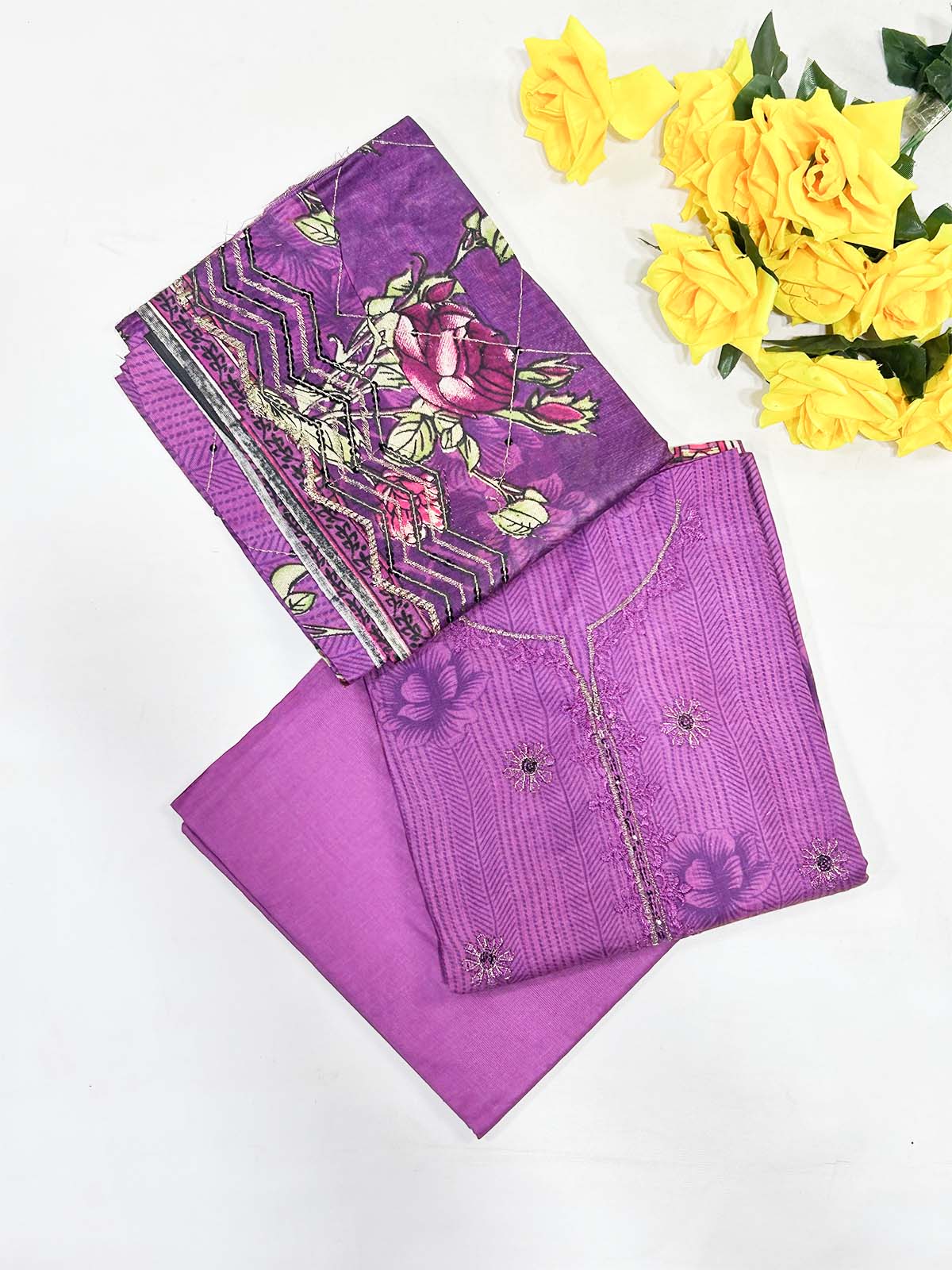 3Pcs Unstitched Digital Lawn Suit For Women WU185