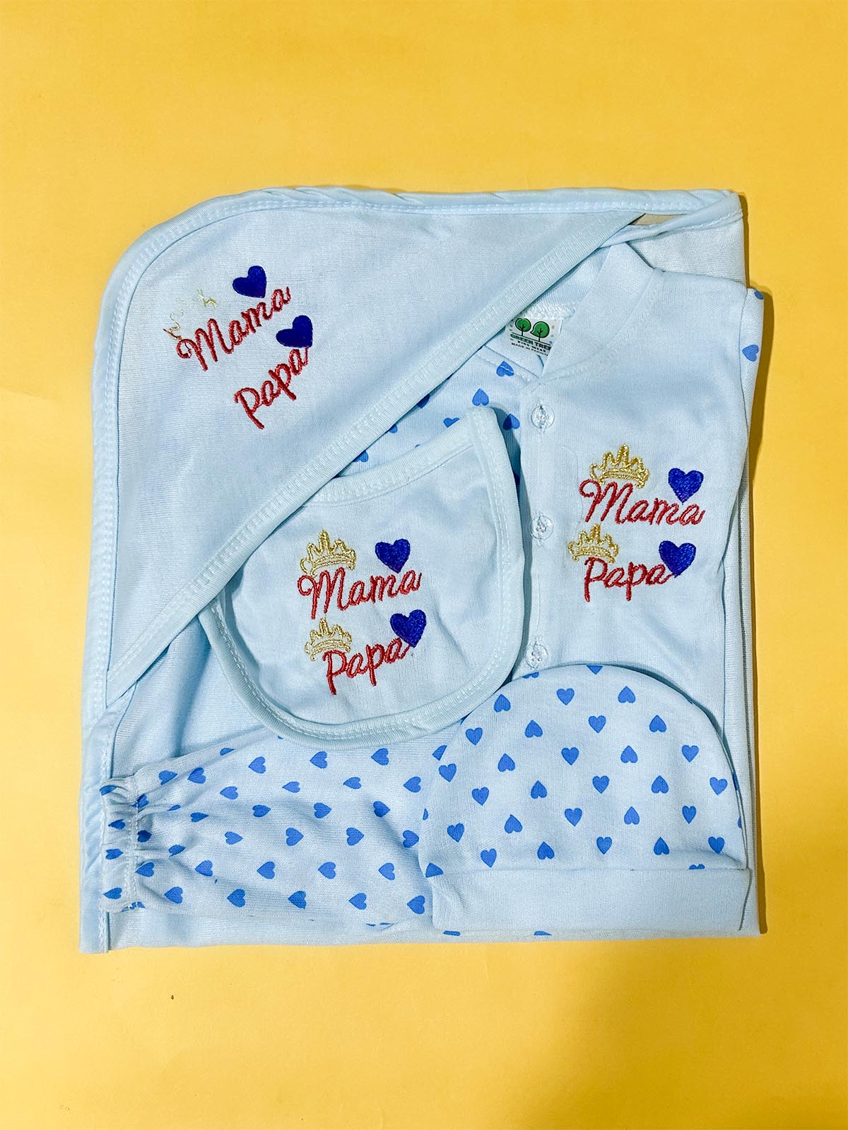 0Mth - 3Mth Blue 5Pcs Gift Set For Newborn HG NBGS324
