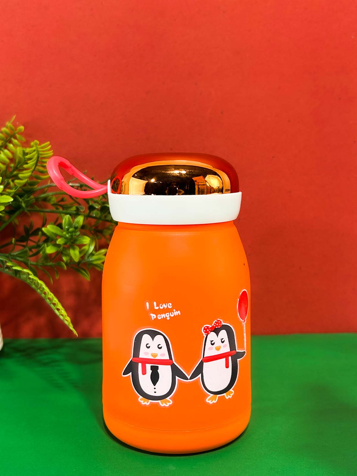 Orange Vacuum Flask / Insulated Water Cup - 400ML / Thermos Temperature Double Walled