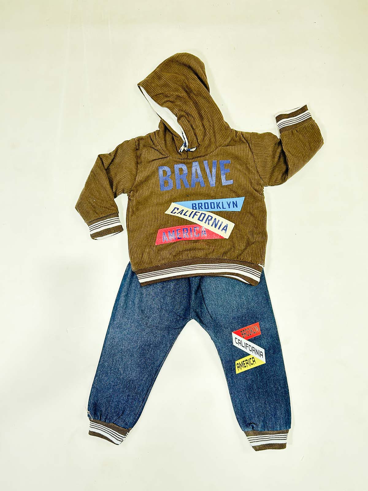 1Yr - 4Yrs Fleece Brave Brown Suit For Kids RZ BS531
