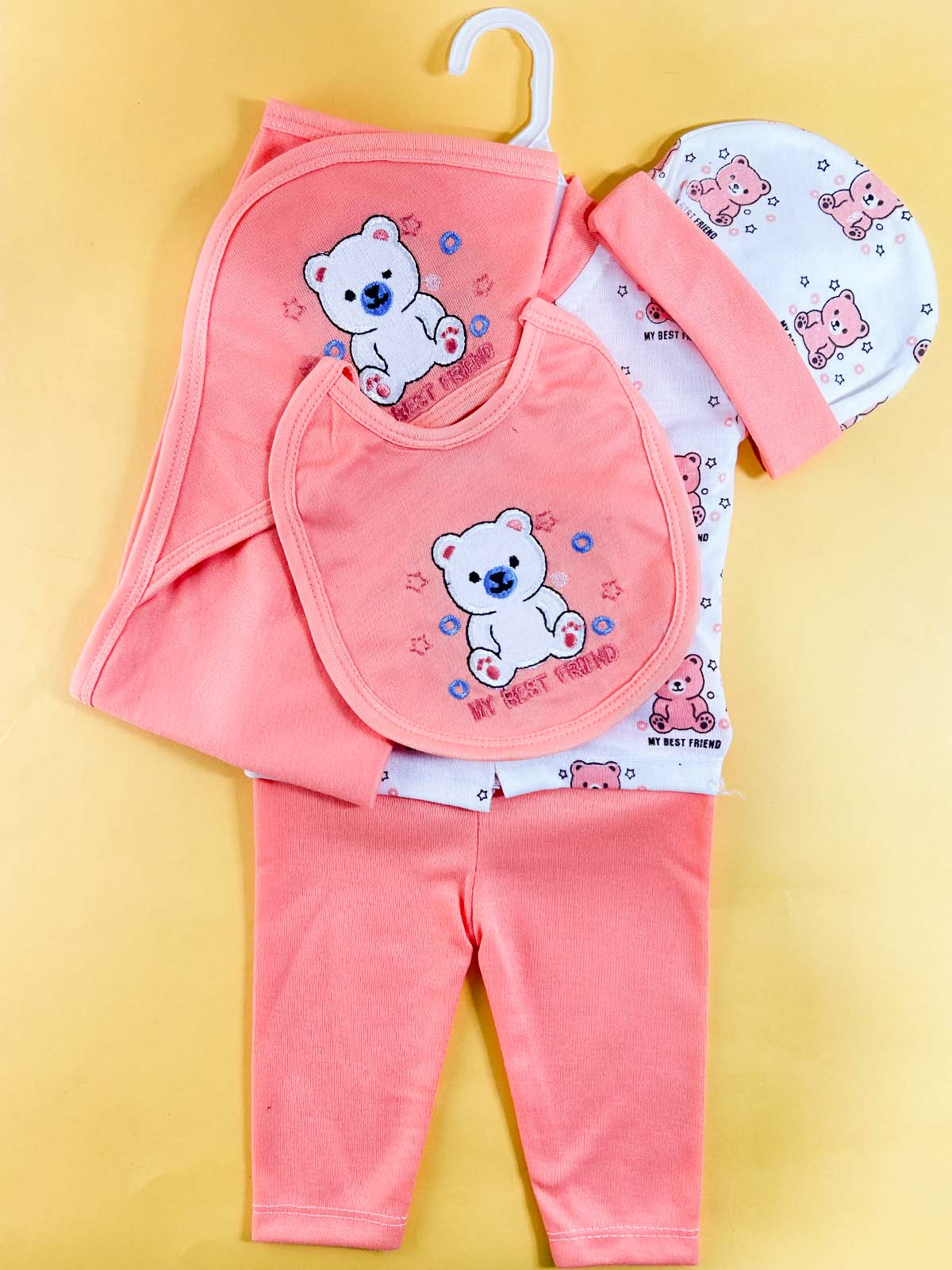 0Mth - 3Mth Peach 5Pcs Gift Set For Newborn HG NBGS309