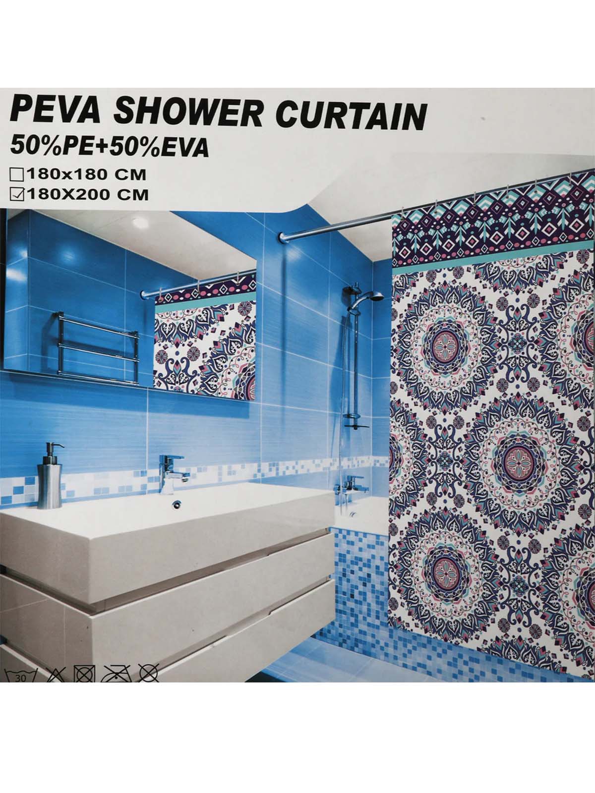 Peva Shower Curtain 180x200 CM BT28
