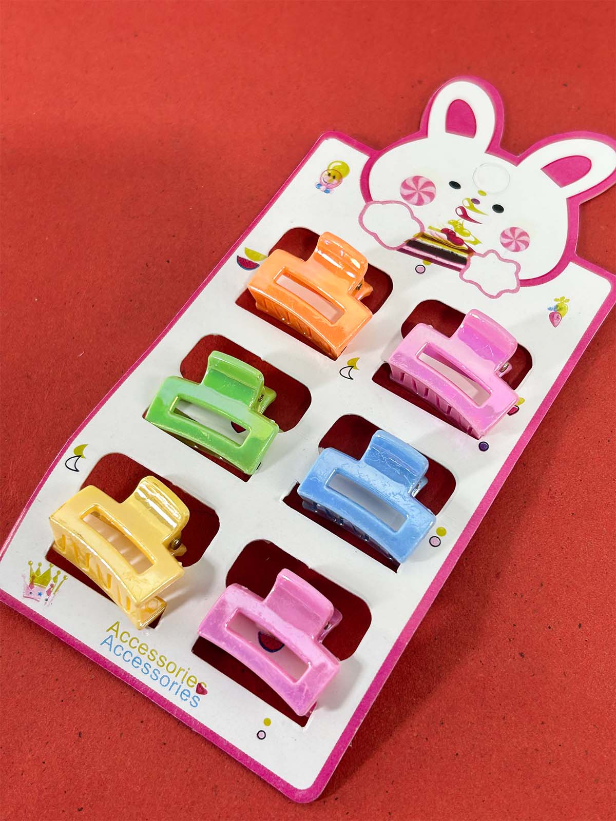 Pack Of 6 Multicolor Hair Clips For Girls GHC82