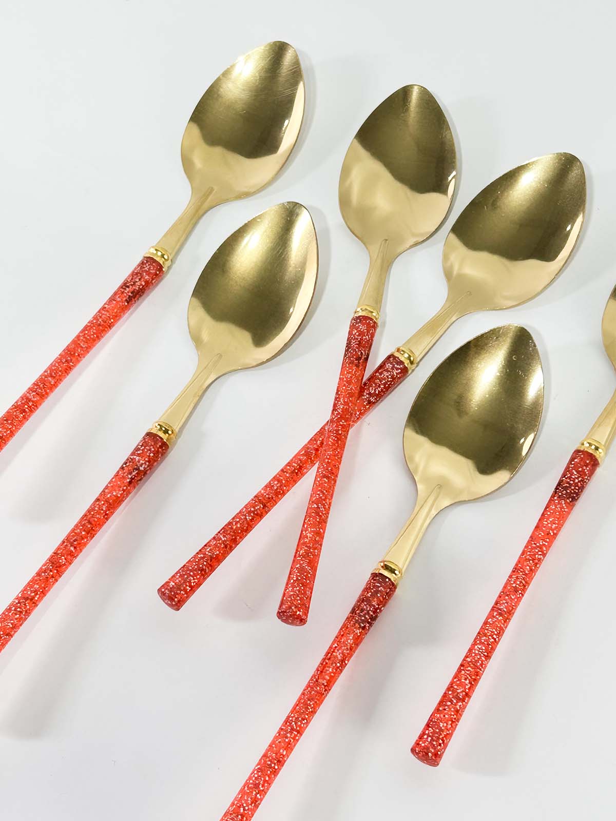 Pack of 6 Golden Table Spoons D113