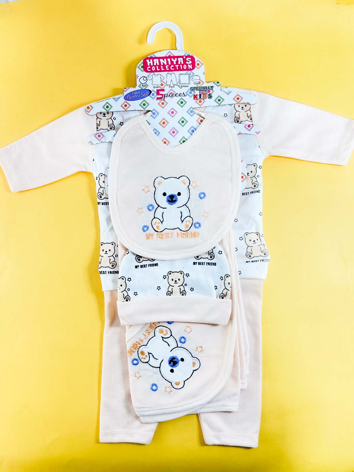 0Mth - 3Mth Beige 5Pcs Gift Set For Newborn HG NBGS310