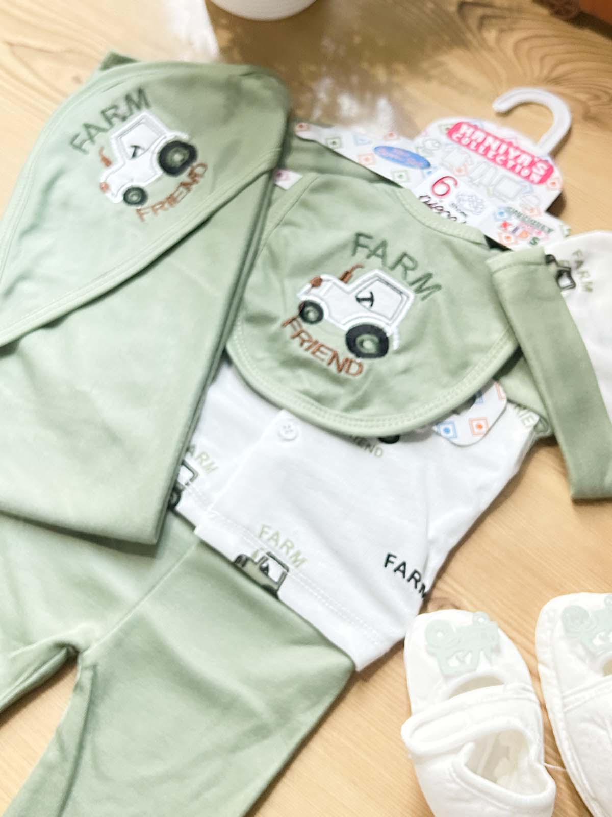 0Mth - 3Mth Green 6Pcs Gift Set For Newborn HG NBGS365