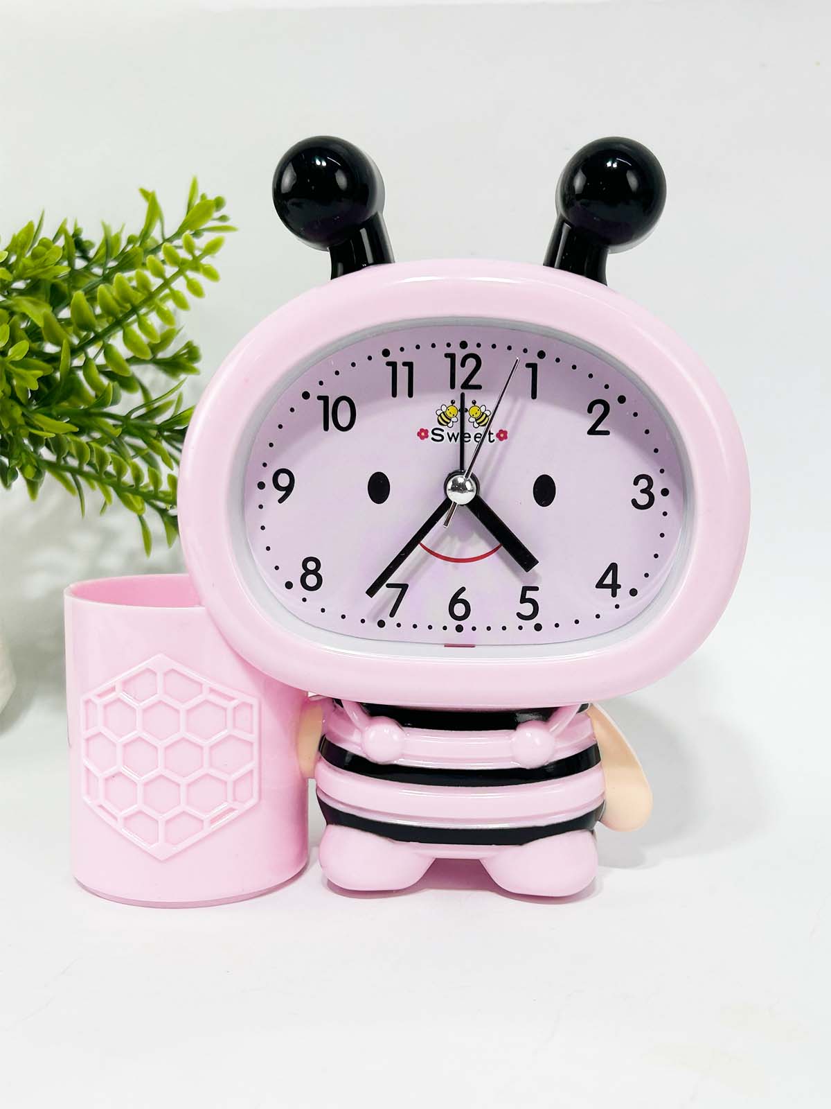 Pink Kids Study Table Alarm Clock WTB41
