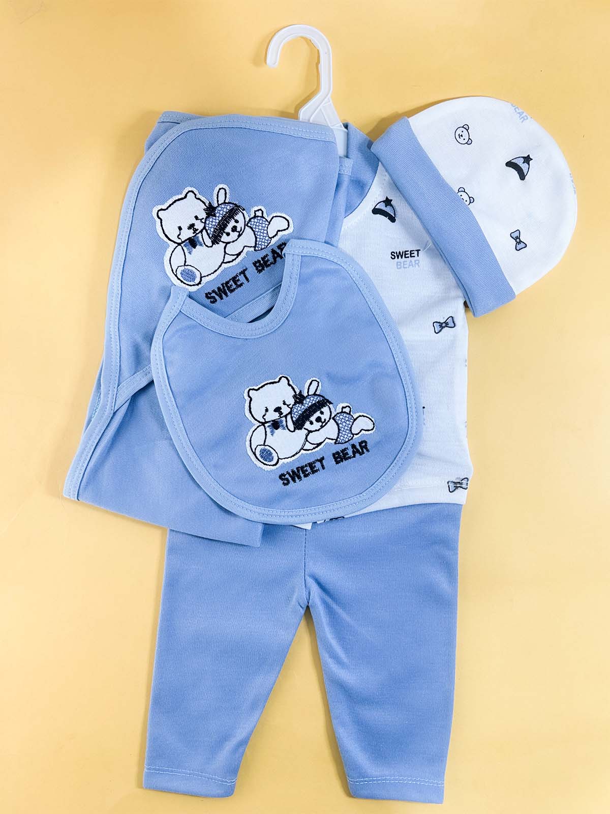 0Mth - 3Mth Blue 5Pcs Gift Set For Newborn HG NBGS313