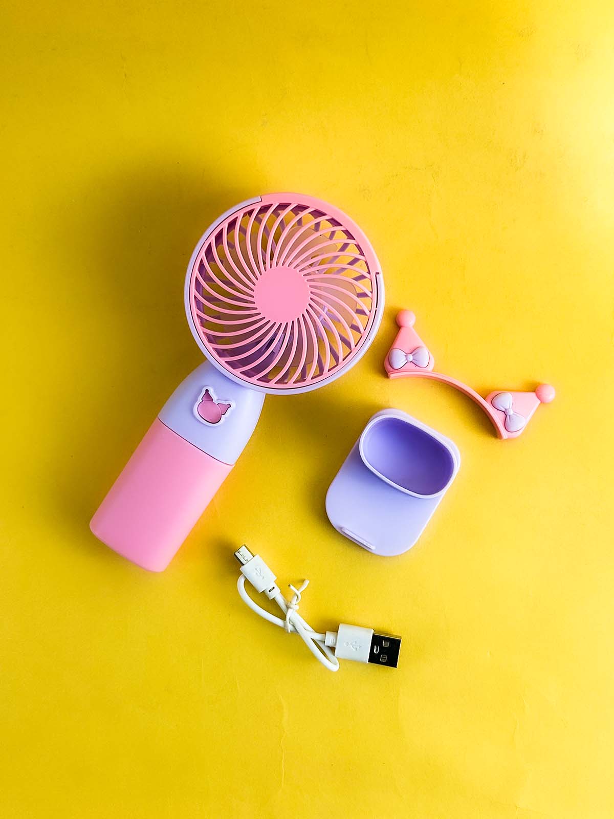 282 Pink Rechargeable Mini Portable Fan KTY202
