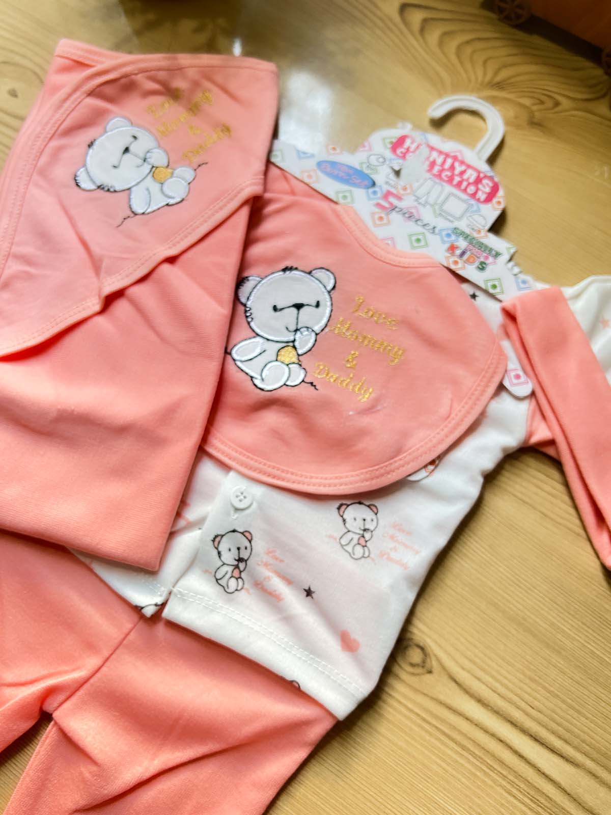0Mth - 3Mth Pink 5Pcs Gift Set For Newborn HG NBGS344