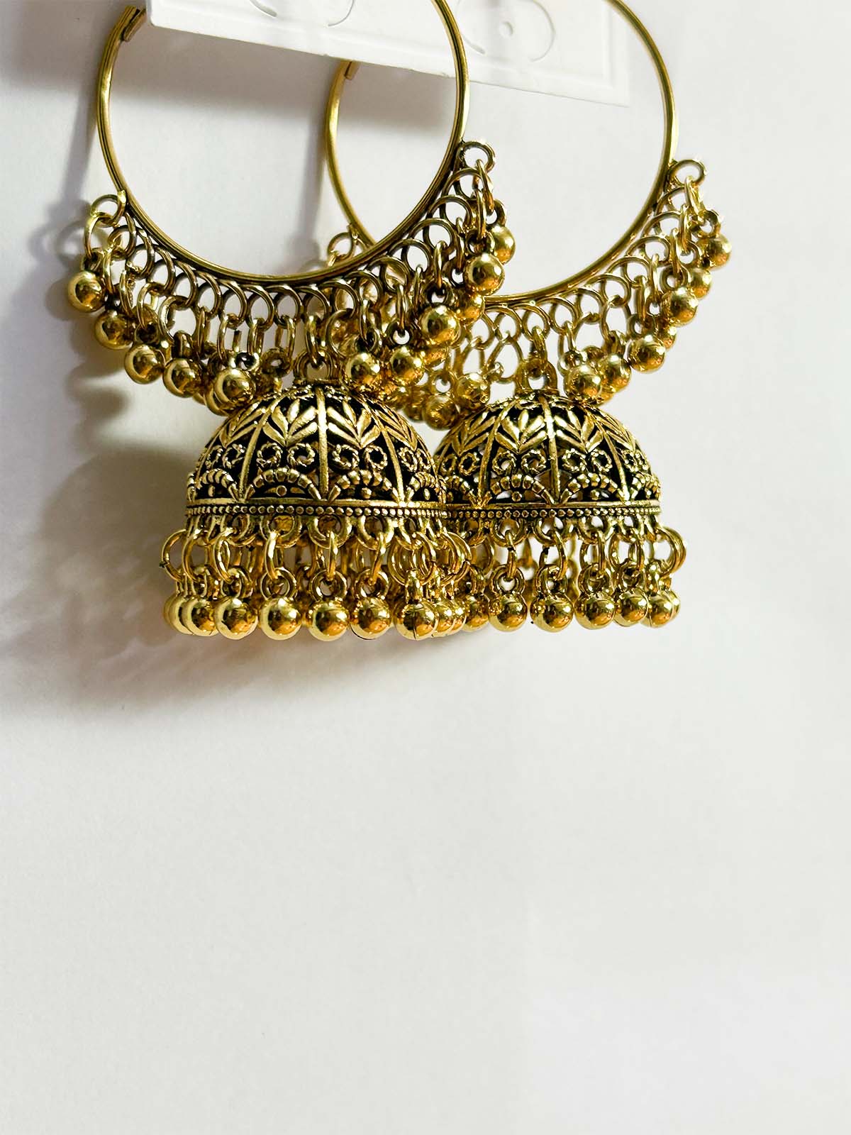 Golden Jhumka Earrings Set WGN44