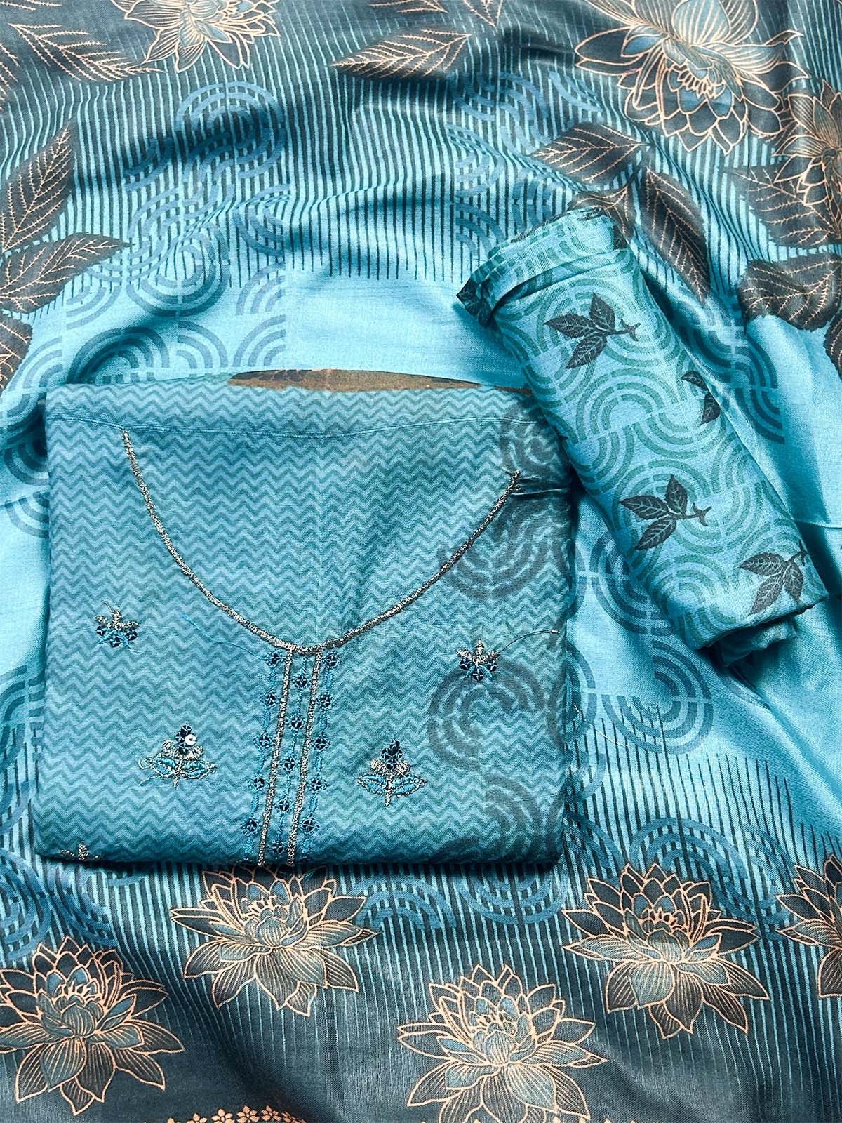 3Pcs Unstitched Digital Lawn Suit For Women WU258
