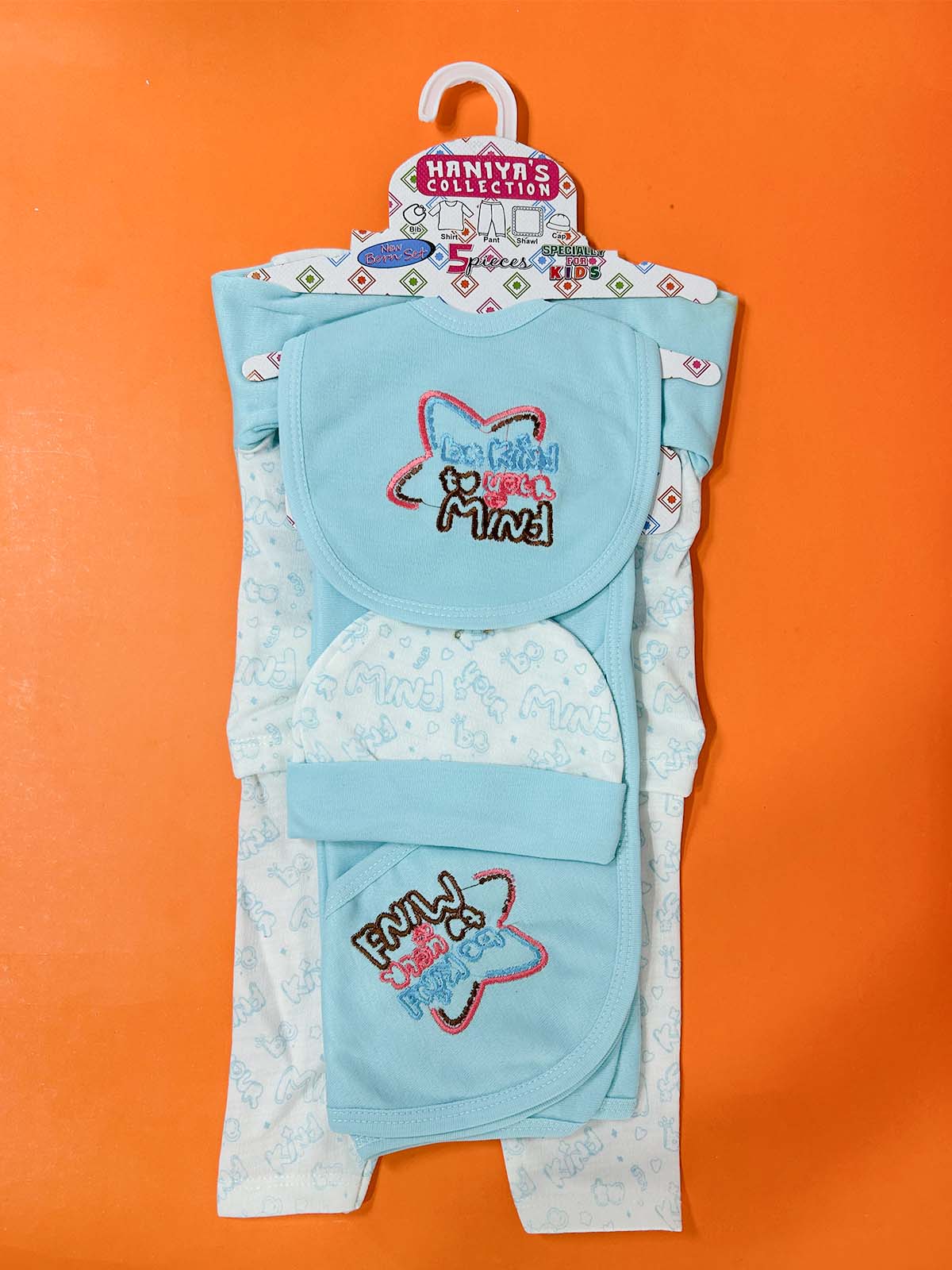 0Mth - 3Mth Blue 5Pcs Gift Set For Newborn HG NBGS289