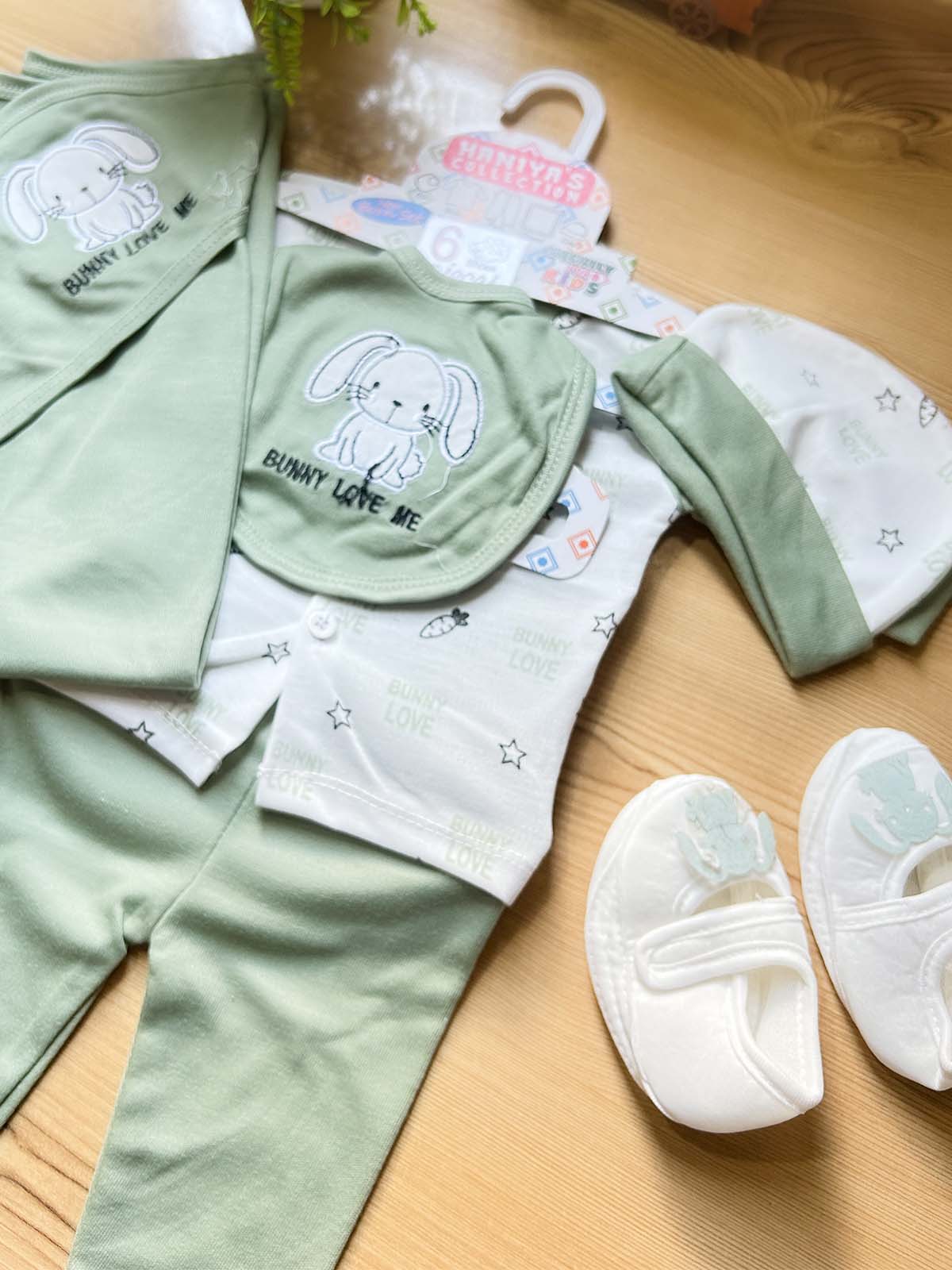 0Mth - 3Mth Green 6Pcs Gift Set For Newborn HG NBGS371