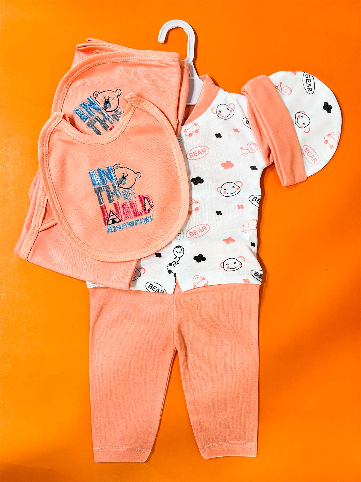 0Mth - 3Mth Peach 5Pcs Gift Set For Newborn HG NBGS292