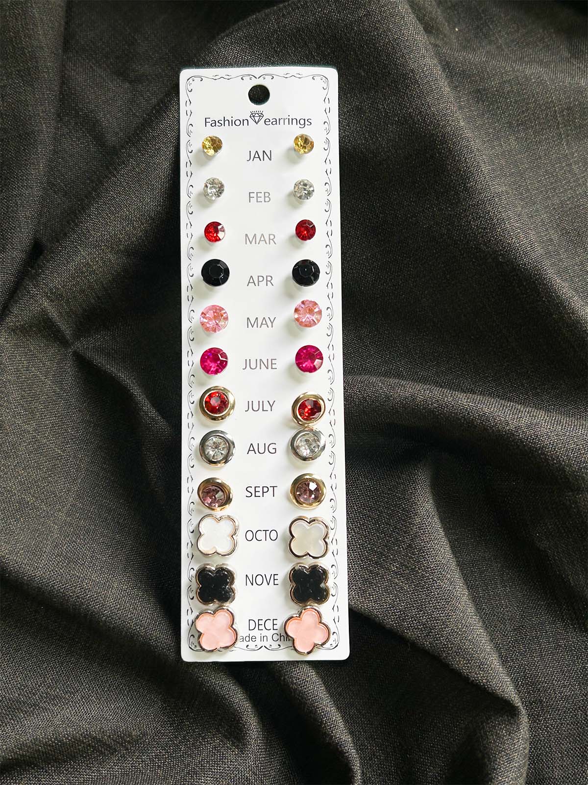 Pack Of 12 Multi Stud Earrings Set GHB64