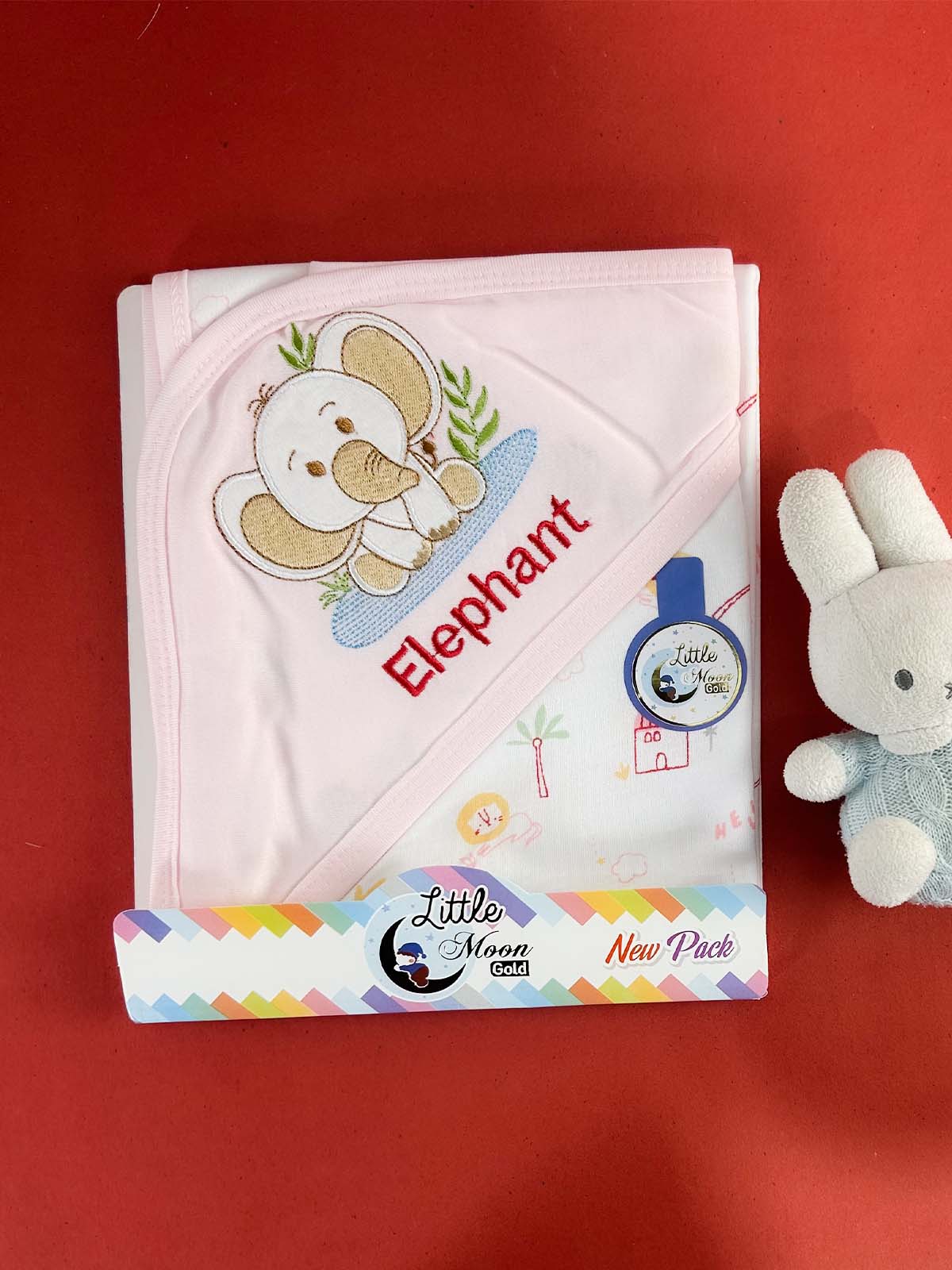 Elephant Pink Wrapping Sheet for Newborn NWS74