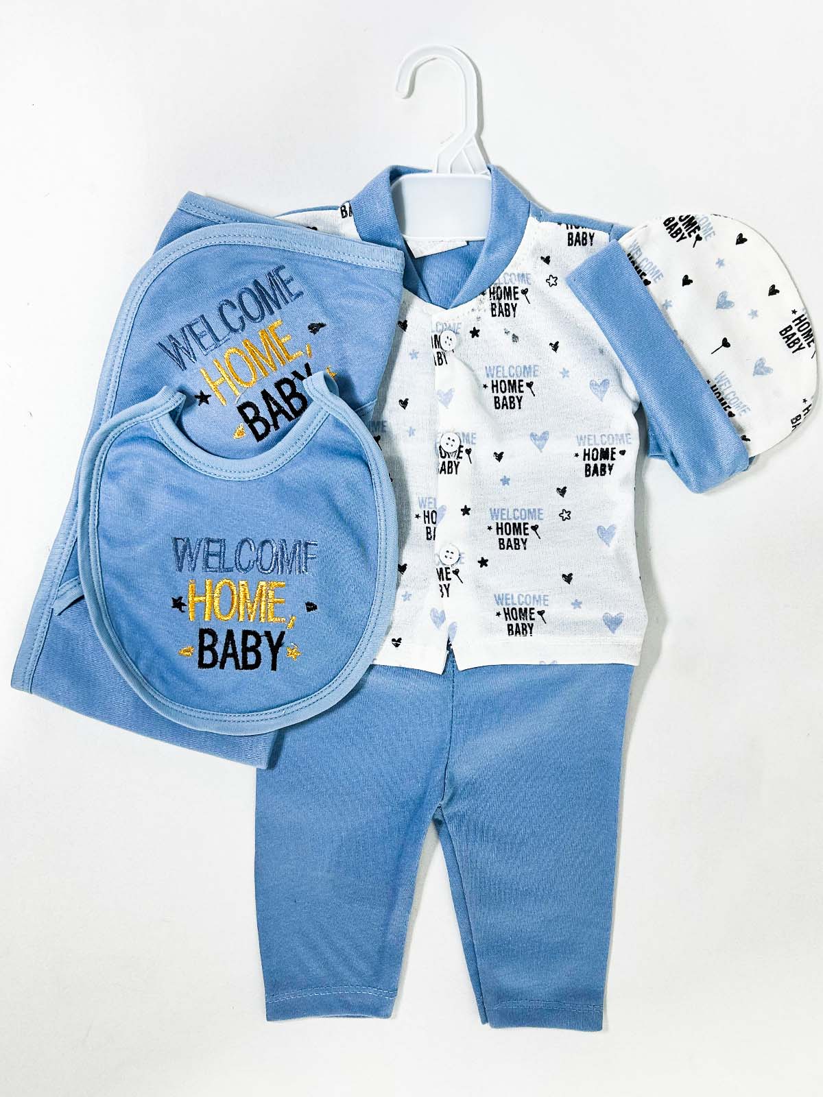 0Mth - 3Mth Blue 5Pcs Gift Set For Newborn HG NBGS296
