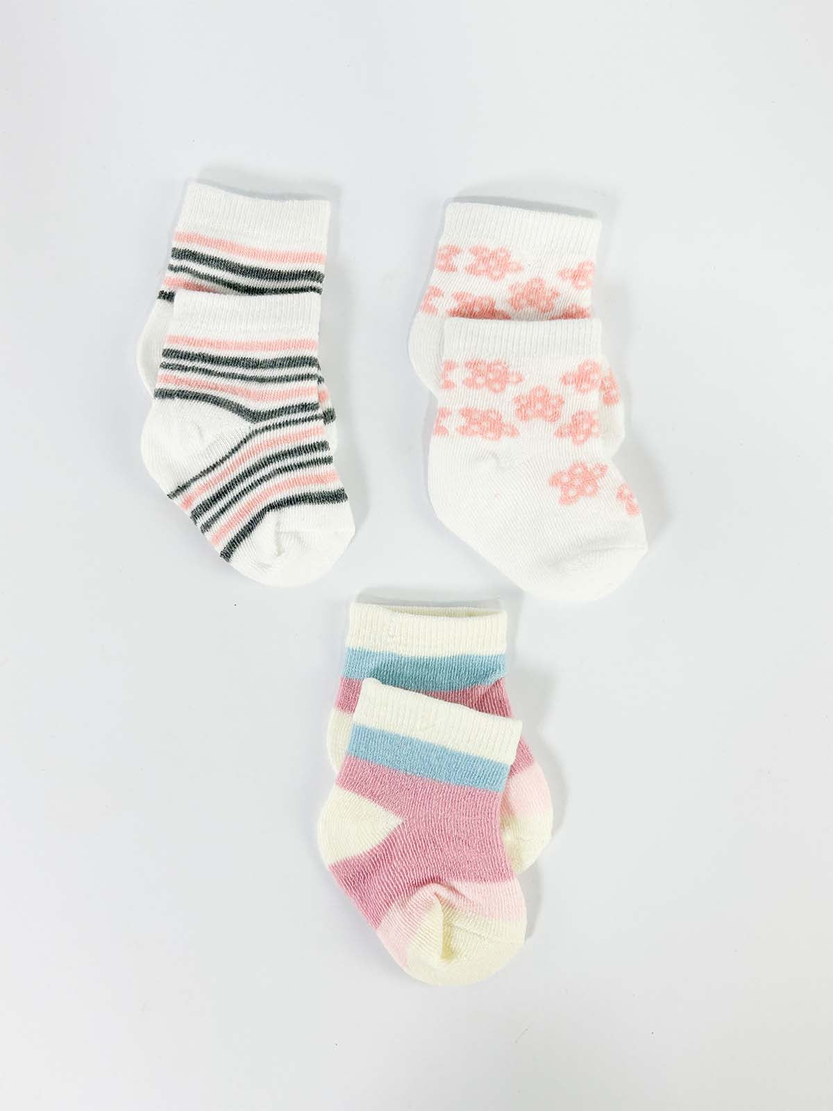 0 Mth - 6 Mth Pack Of 3 Socks for Newborn NB41