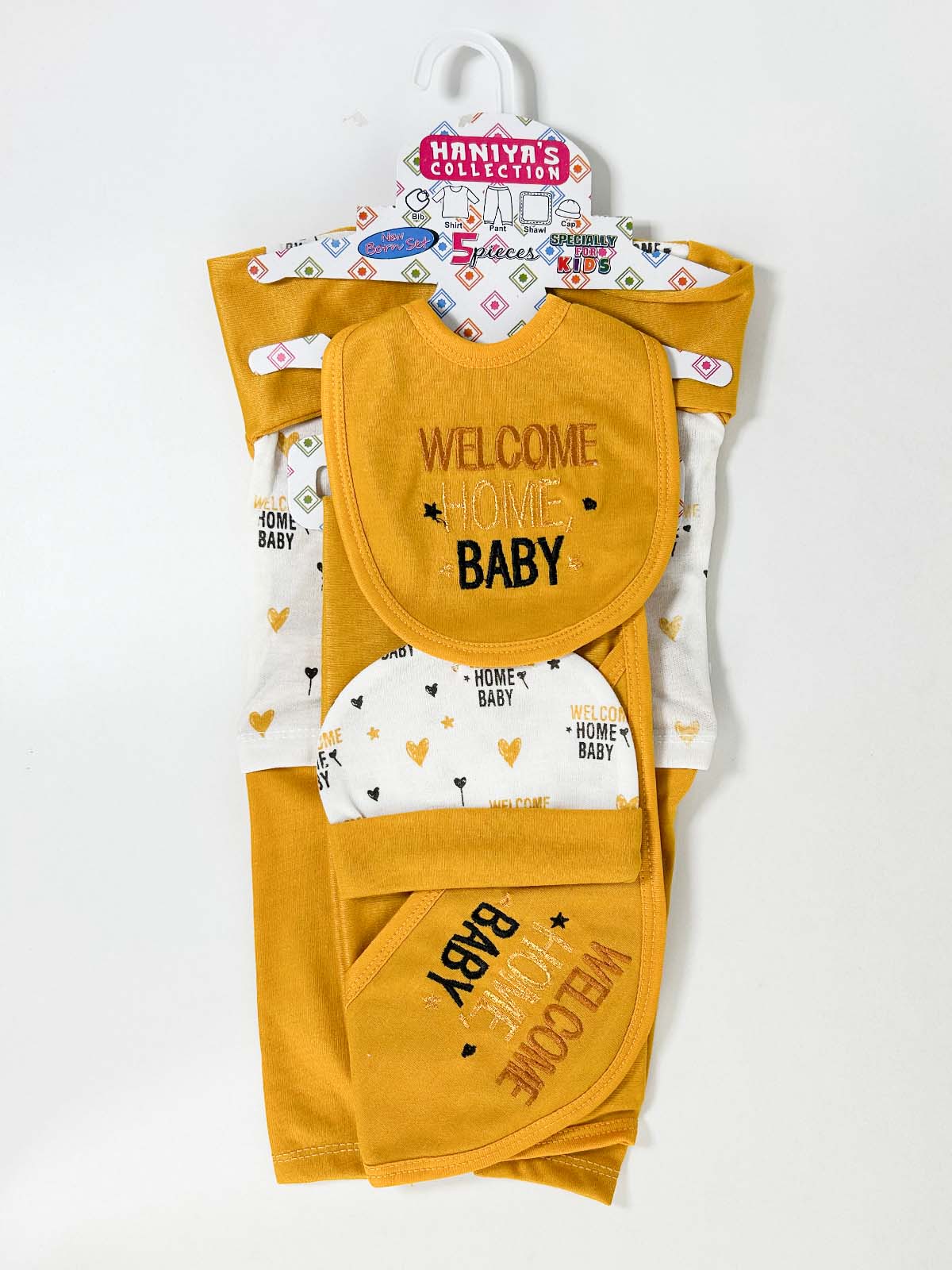 0Mth - 3Mth Yellow 5Pcs Gift Set For Newborn HG NBGS297
