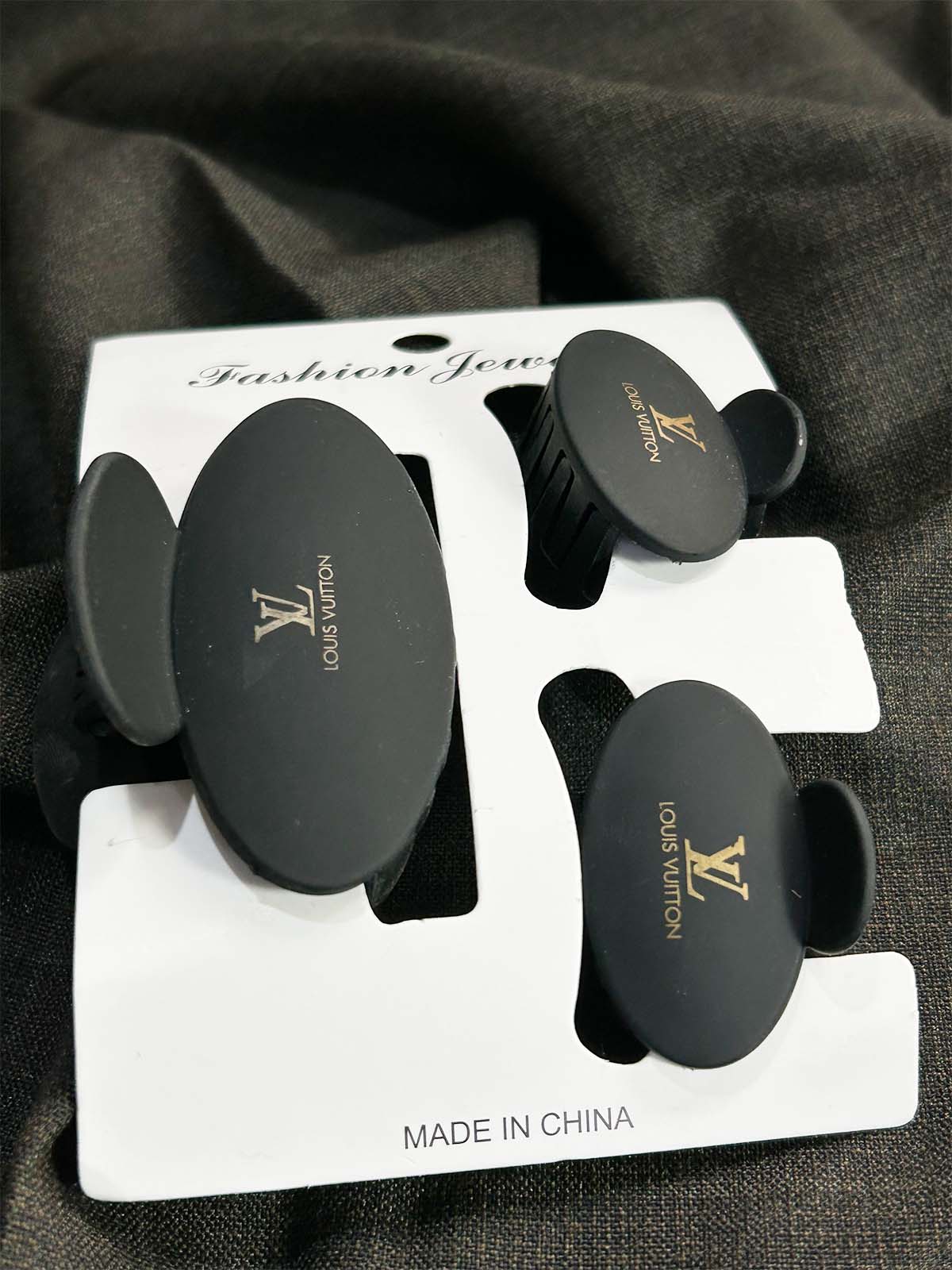Pack Of 3 Black Hair Clips For Girls GHB37