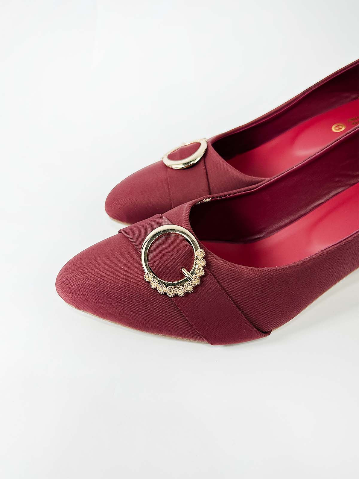 Maroon Casual Sandal Heels For Women WP34