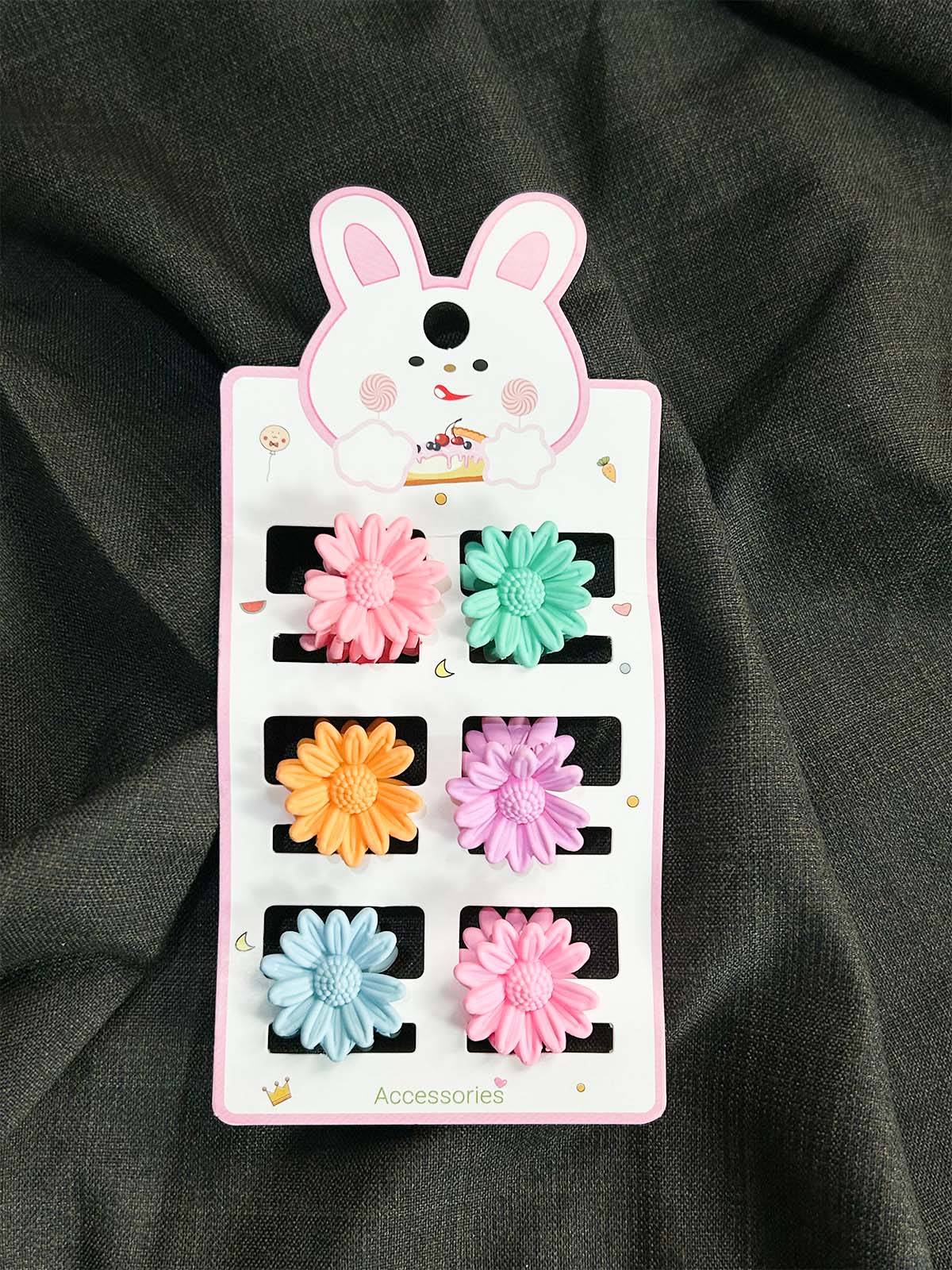 Pack Of 6 Multicolor Hair Clips For Girls GHB40