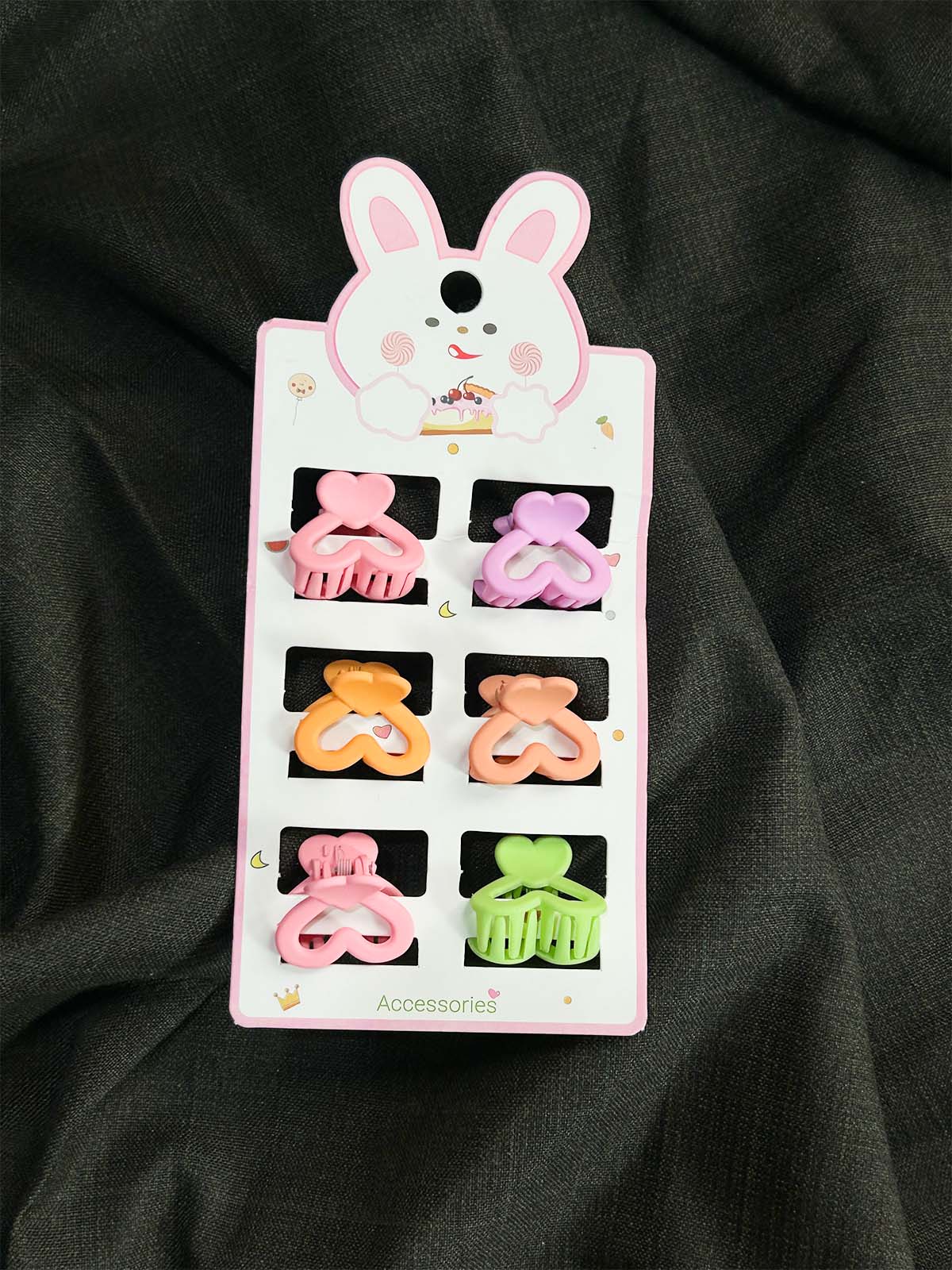 Pack Of 6 Multicolor Hair Clips For Girls GHB43