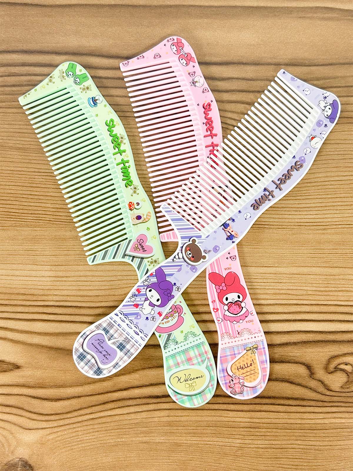 Pack of 3 Printed Hair Comb