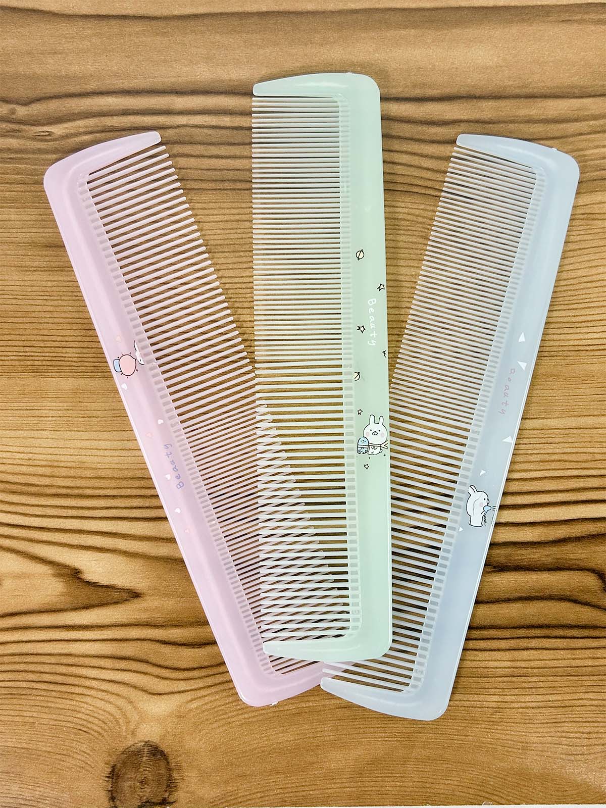 Pack of 3 Printed Large Hair Comb