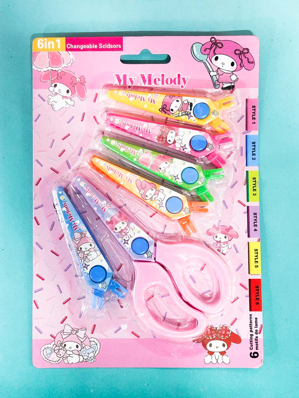 Pack of 6 Changeable Head Pattern Zigzag Scissors PB236