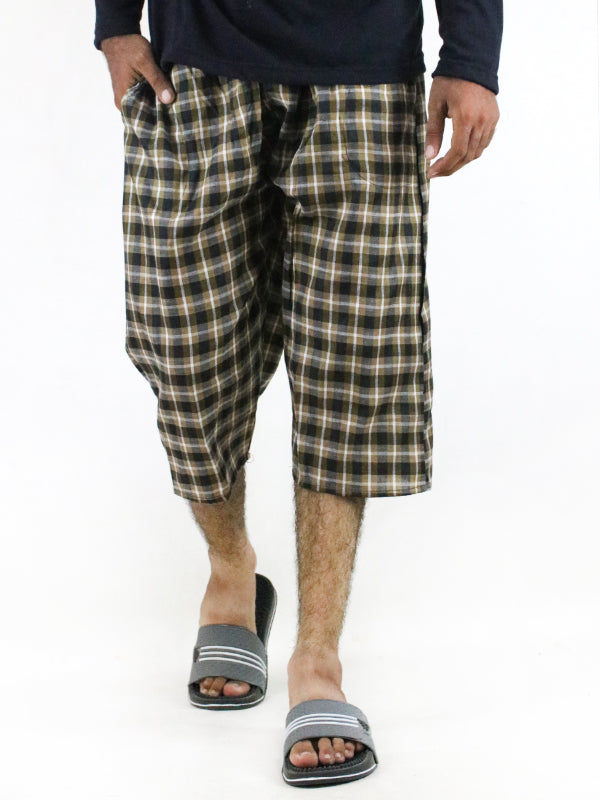 MS34 Pack Of 3 Men's 3-QTR Short Multicolor Checks