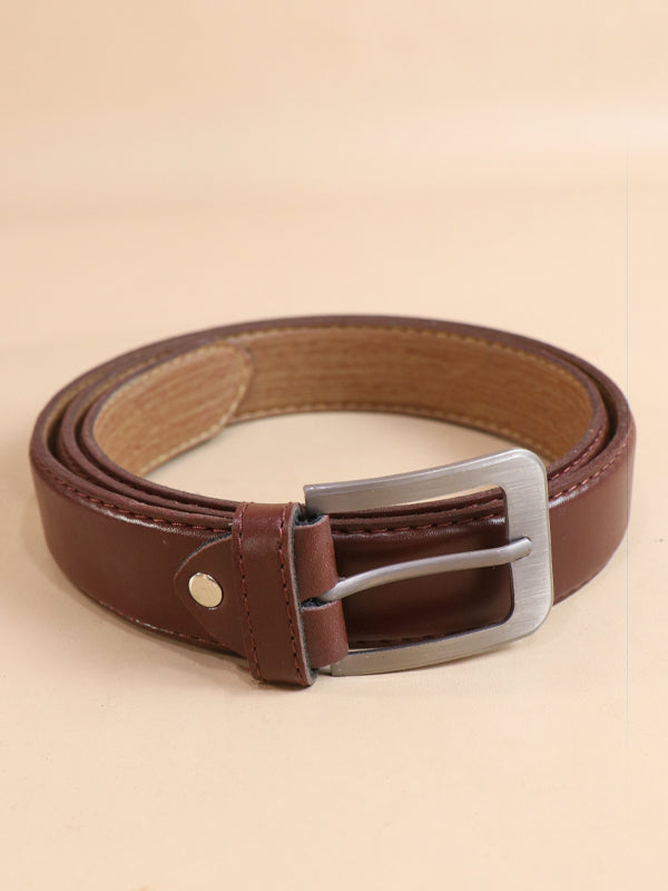 Brown Faux Leather Belt For Men's MB78