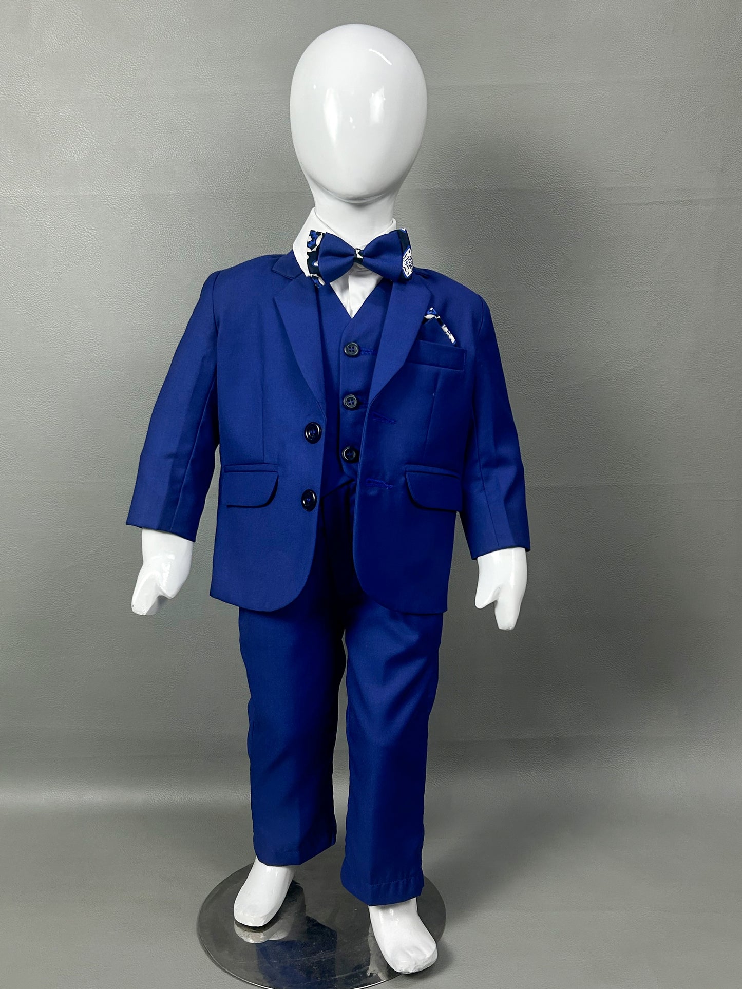 6Mth - 14Yrs Dark Blue 5Pcs Coat Pant Suit for Boys BCP24