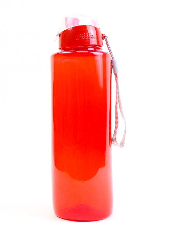 Transparent Reusable Water Bottle - Red