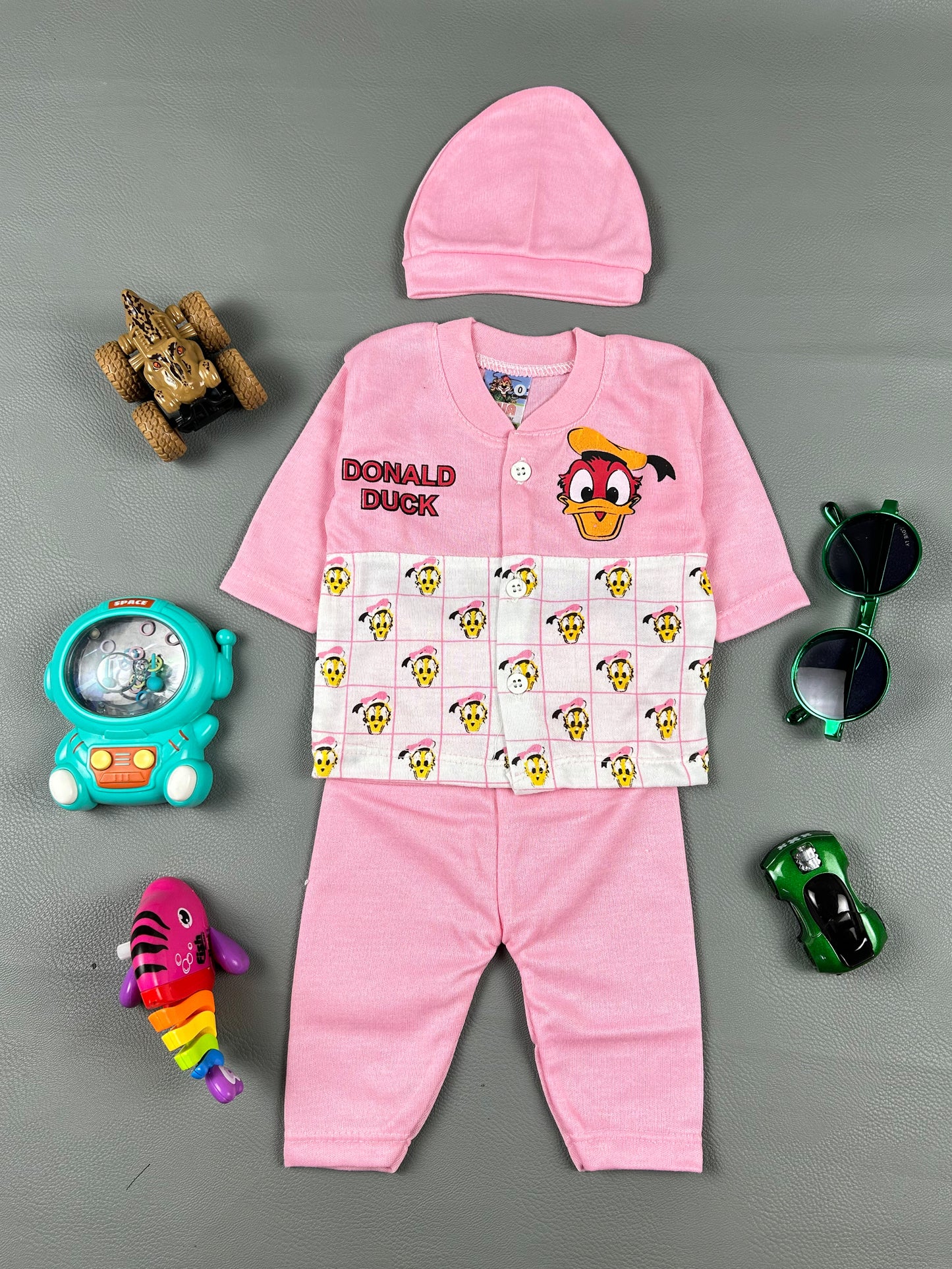 0Mth - 3Mth Pink Donald Baba Suit For Newborns HG NBS197