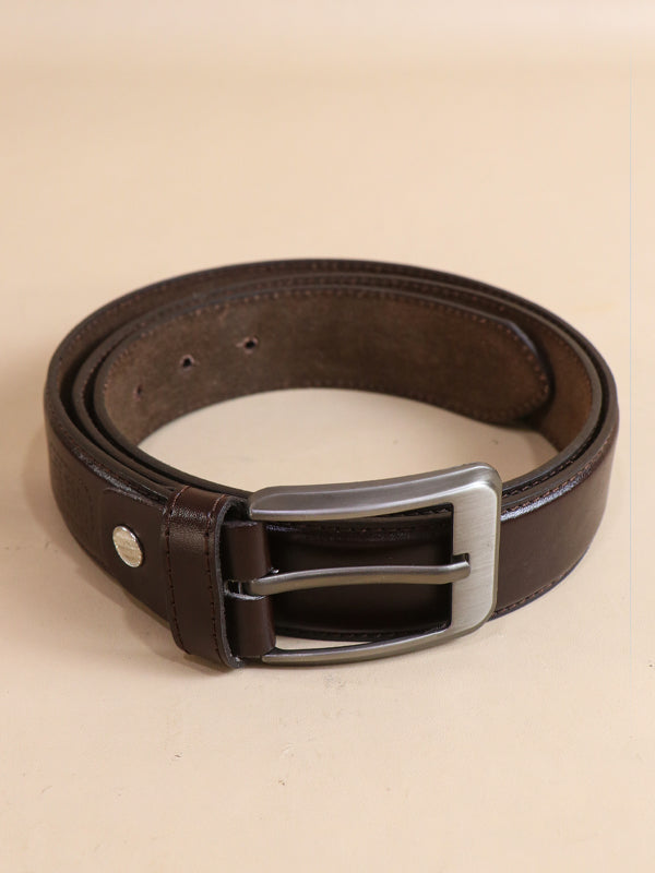 Dark Brown Faux Leather Belt For Men's MB05