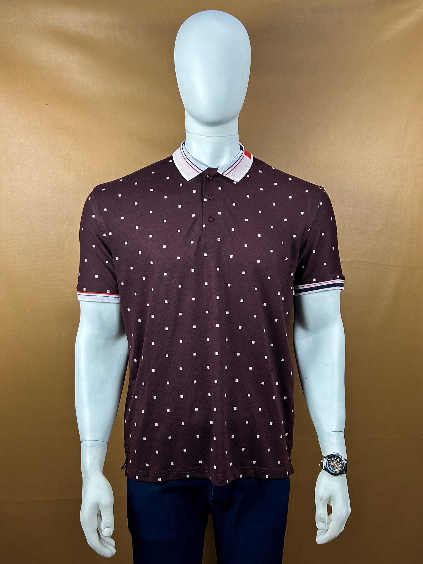 Dark Maroon Plain Polo T-Shirt For Men MTS182