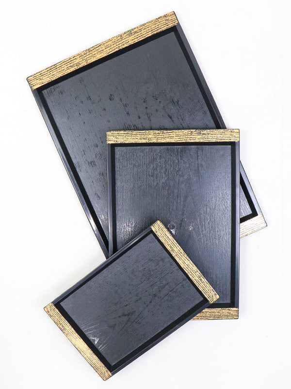 Plastic Rectangle Shape Serving Tray 3 Sizes Set