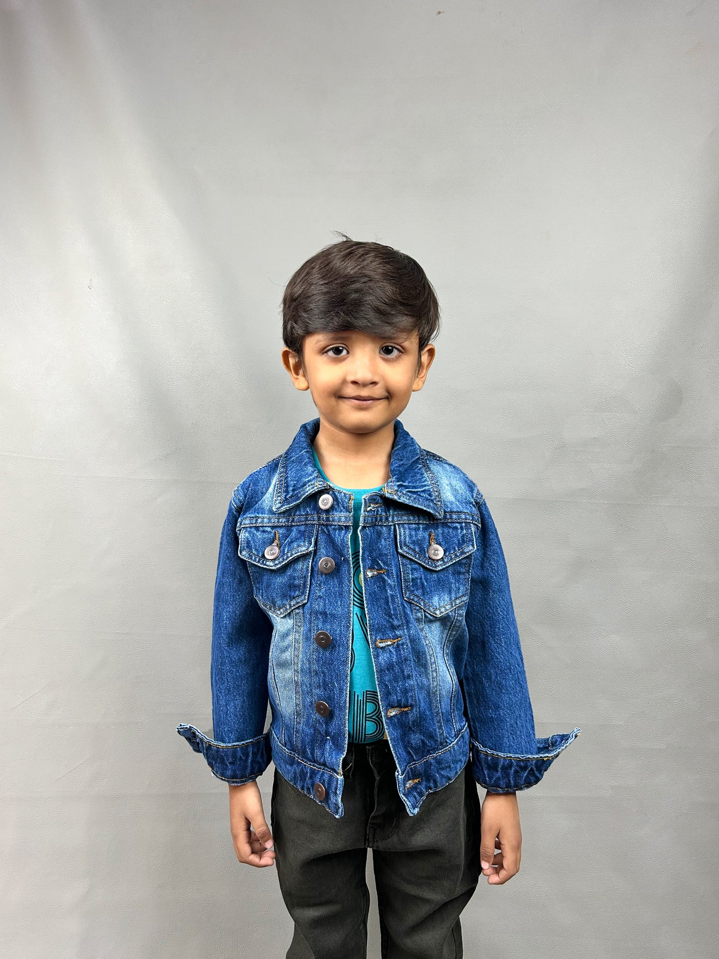 6Mth- 8Yrs RAF Faded Dusk Blue Denim Jacket For Kids KJ13