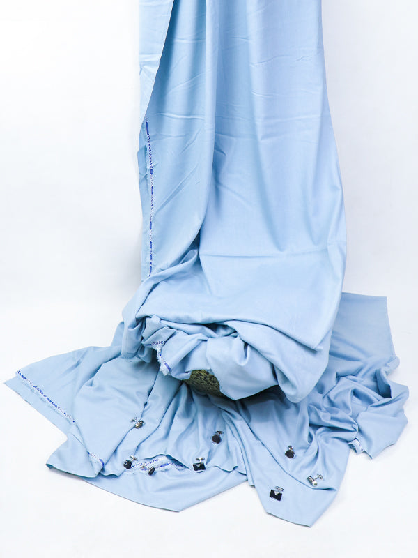 Men's Zircon Unstitched Kameez Shalwar Fabric Sky Blue